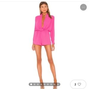 Superdown Hot Pink Long Sleeved Romper